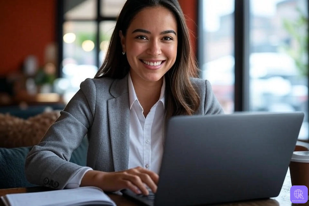 Entrepreneur using free AI tools for side hustle success