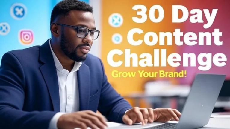 Join the 30 Day Content Challenge: Skyrocket Your Online Presence! 1 Entrepreneur creating content for the 30 Day Content Challenge to boost online presence