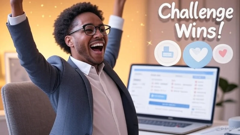 Join the 30 Day Content Challenge: Skyrocket Your Online Presence! 3 Happy entrepreneur celebrating success from the 30 Day Content Challenge